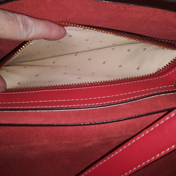 kate spade red satchel style smooth leather UNIQUE!!! - Picture 7 of 16